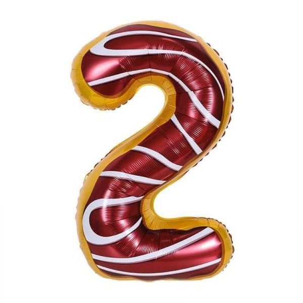 32-Inch Giant Donut Number 2 Foil Balloon  |   32-Inch Numbers