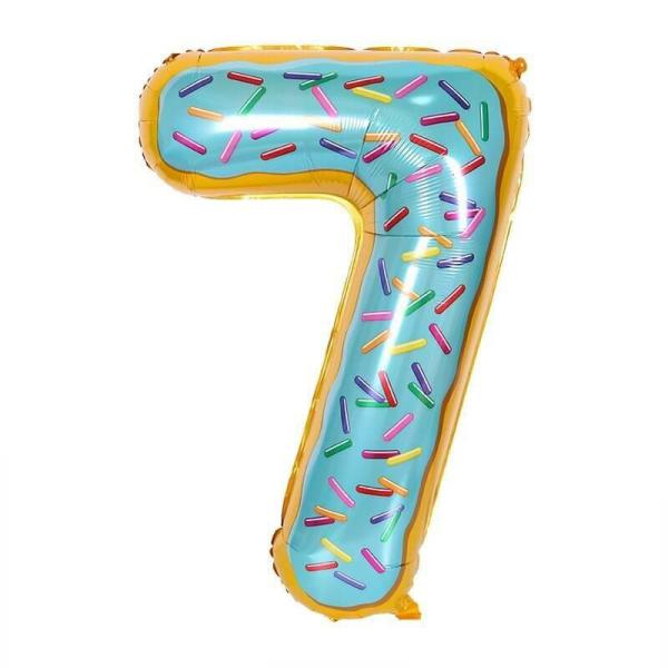 32-Inch Giant Donut Number 7 Foil Balloon  |   32-Inch Numbers