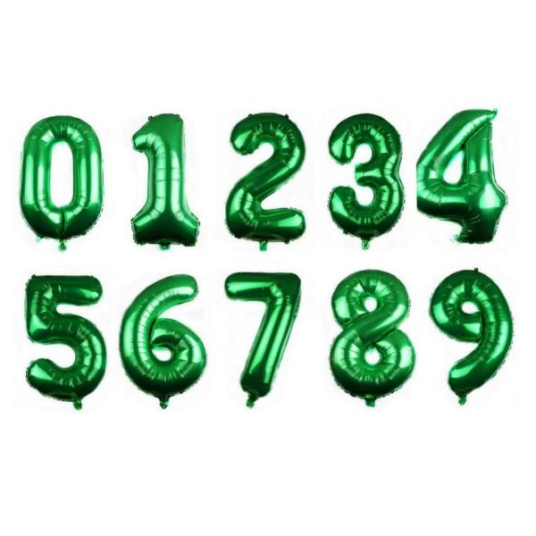 32-Inch Giant Green 0-9 Number Foil Balloon  |   32-Inch Numbers