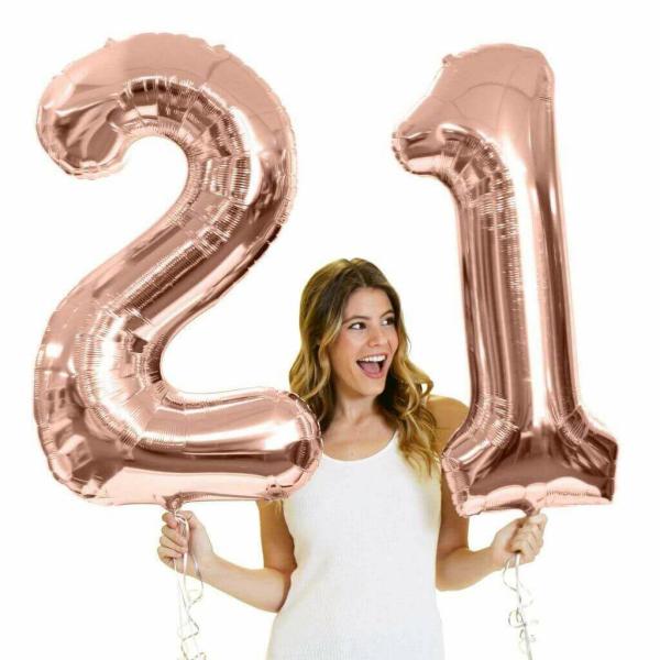 32-Inch Giant Rose Gold 0-9 Number Foil Balloon  |   32-Inch Numbers