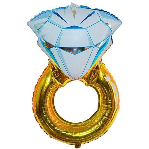 32-Inch Gold Jumbo Engagement Diamond Ring Foil Balloon  |   32-Inch Numbers