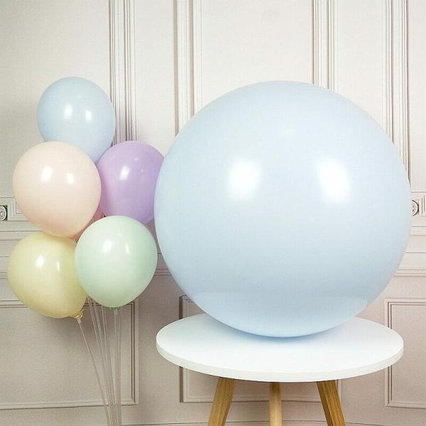 36-Inch Jumbo Pastel Baby Blue Round Latex Balloon  |   Pastel Balloons