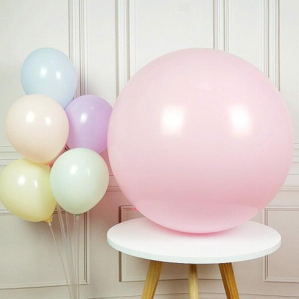 36-Inch Jumbo Pastel Baby Pink Round Latex Balloon  |   Pastel Balloons