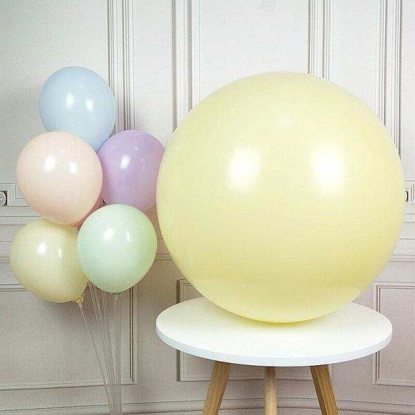 36-Inch Jumbo Pastel Yellow Round Latex Balloon  |   Giant Balloons