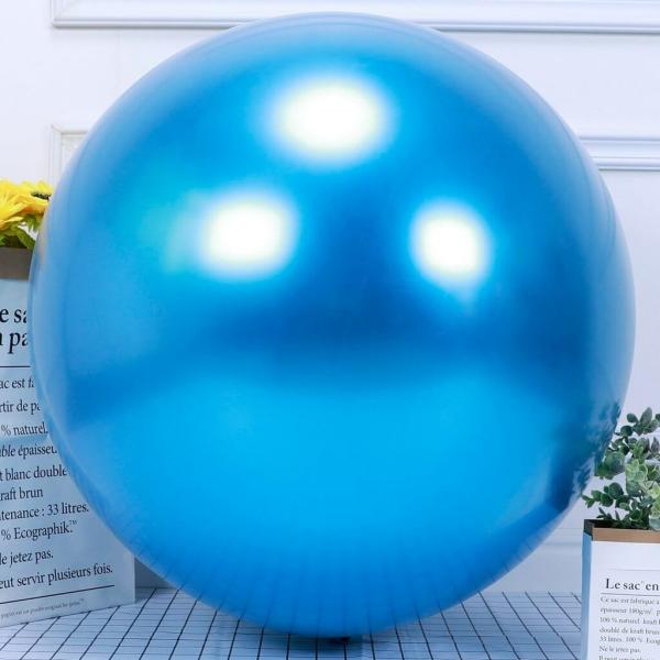 36-Inch Jumbo Round Metallic Chrome Blue Latex Balloon  |   Giant Balloons