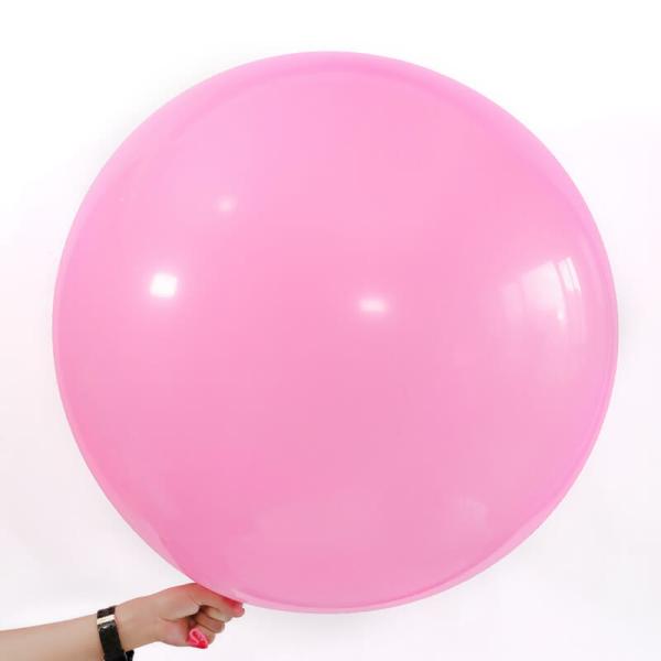 36-Inch Jumbo Round Pink Latex Balloon  |   Plain Colour