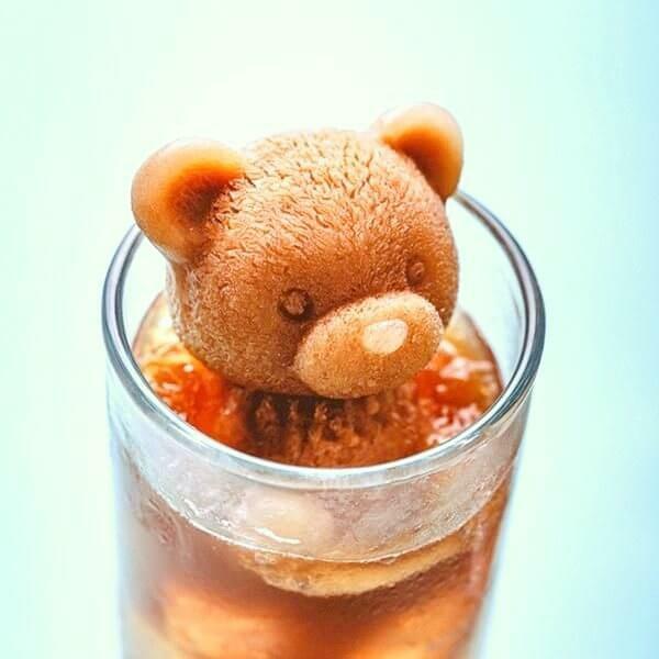 3D Geometric Teddy Bear Ice Cube Silicone Mould  |   Molds