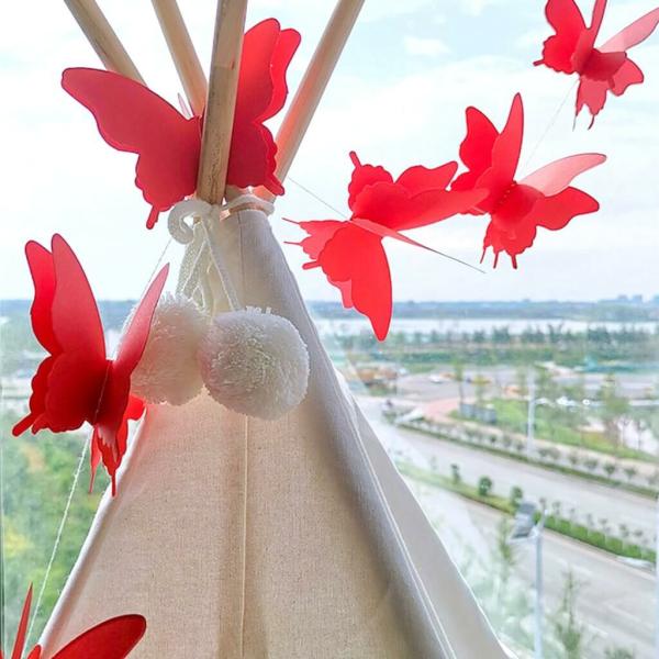 3D Red Butterfly Paper Garland  |   Paper Garlands