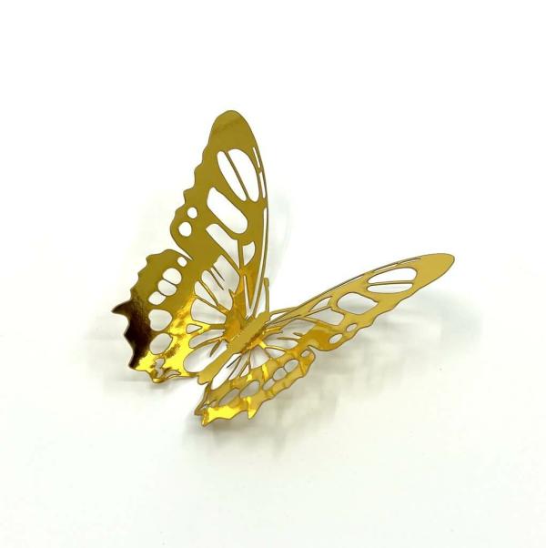 3D Removable Paper Butterfly Wall Sticker 3 Size 12 Pack – Metallic Gold  |   3D Butterfly Stickers