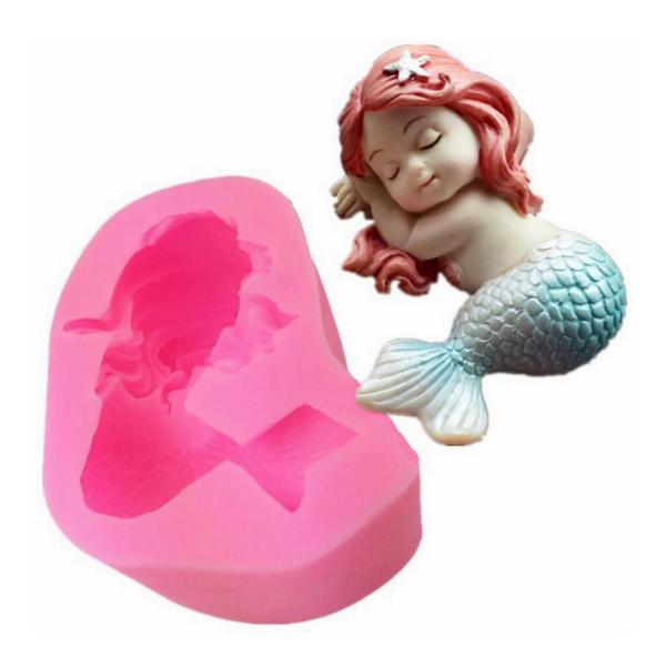 3D Sleeping Mermaid Silicone Mold  |   Molds