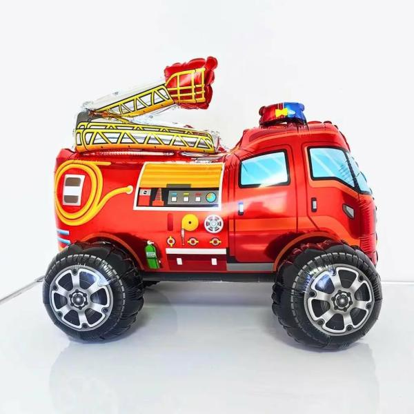 3D Standing Fire Engine Truck Foil Balloon  |   Shaped Balloons