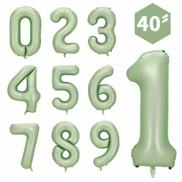 40-Inch Jumbo Olive Green Number 0-9 Foil Balloon  |   Number Balloons