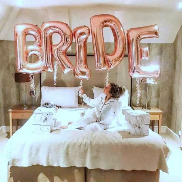 40-Inch Jumbo Rose Gold Bride Foil Balloon Banner  |   Foil Balloon Phrases