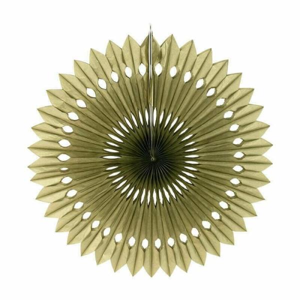 40Cm Gold Paper Decorative Party Fan  |   Decorative Fans