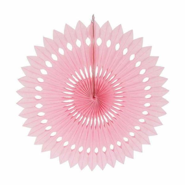 40Cm Light Pink Paper Decorative Party Fan  |   Decorative Fans