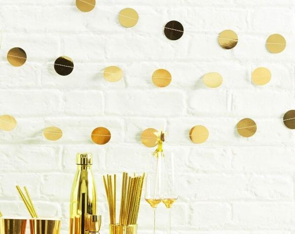 4M Metallic Gold Dot Confetti Circle Paper Garland  |   Paper Garlands