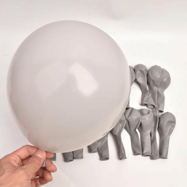 5-Inch Mini Grey Latex Balloons 10Pk  |   Plain Colour