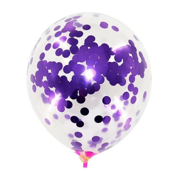 5-Inch Mini Purple Confetti Balloons 10Pk  |   Confetti Balloons