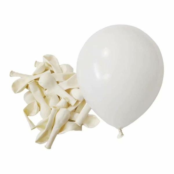 5-Inch White Mini Latex Balloons 10Pk  |   Plain Colour