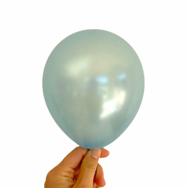 5" Pearl Light Blue Mini Latex Balloons 10Pk  |   Pearl Balloons