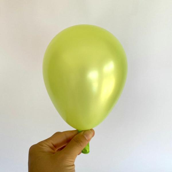 5" Pearl Lime Green Mini Latex Balloons 10Pk  |   Pearl Balloons