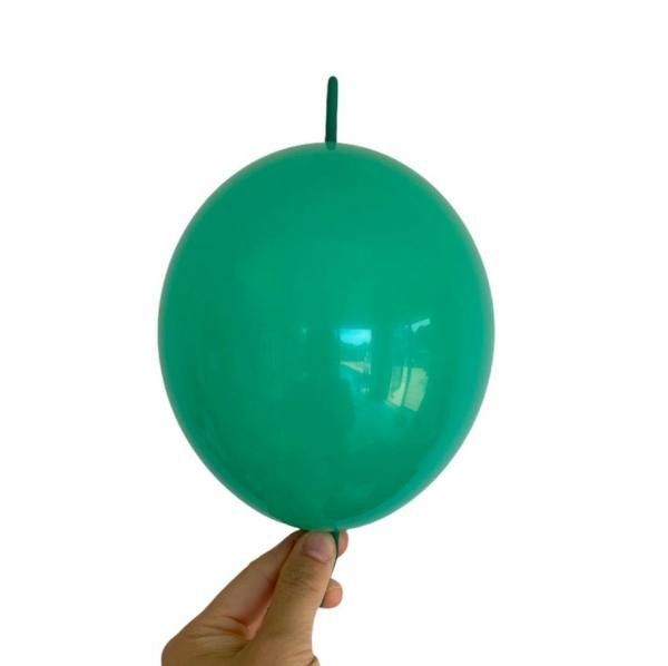 6" Mini Latex Linking Tail Balloon 10 Pack – Green  |   Tail Balloons