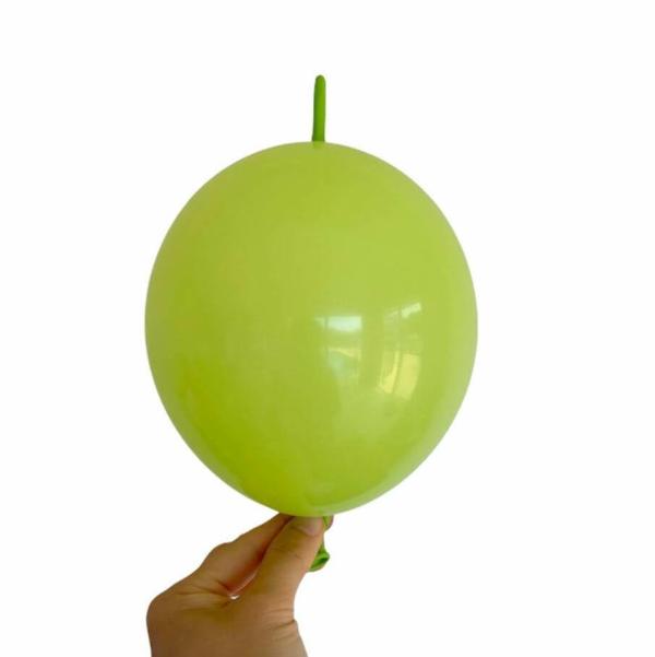 6" Mini Latex Linking Tail Balloon 10 Pack – Lime Green  |   Tail Balloons