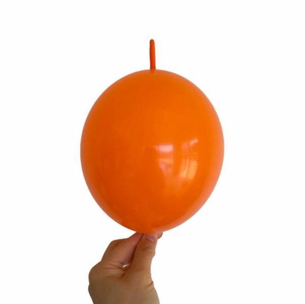 6" Mini Latex Linking Tail Balloon 10 Pack – Orange  |   Tail Balloons