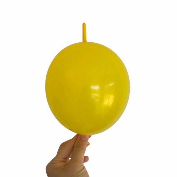 6" Mini Latex Linking Tail Balloon 10 Pack – Yellow  |   Tail Balloons