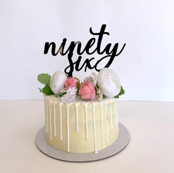 Acrylic Black ‘ninety Six’ Birthday Cake Topper  |   Birthday