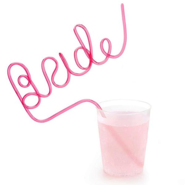 Bachelorette Party Bride Drinking Straw – Hot Pink  |   Drinking Straws