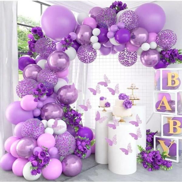 Balloon Garland Diy Kit 147Pcs – Purple & White  |   Balloon Garlands