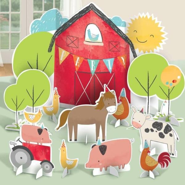 Barnyard Birthday Table Centrepiece Decorating Kit 11Pk  |   Table Centrepieces