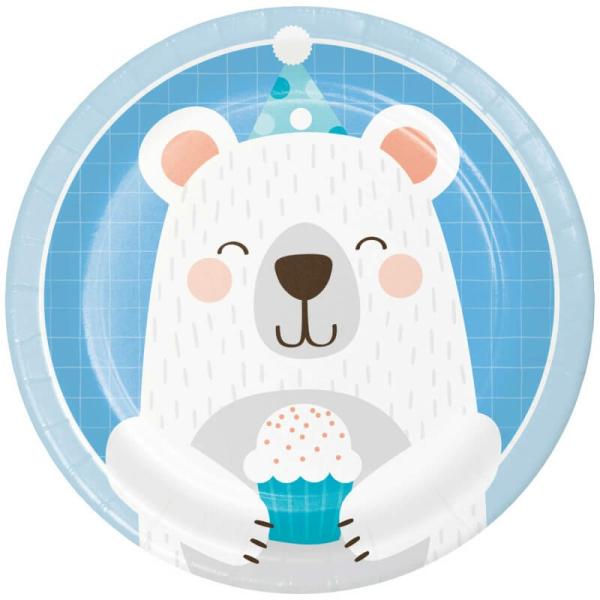 Birthday Bear Paper Plates 18Cm 8Pk  |   Party Plates