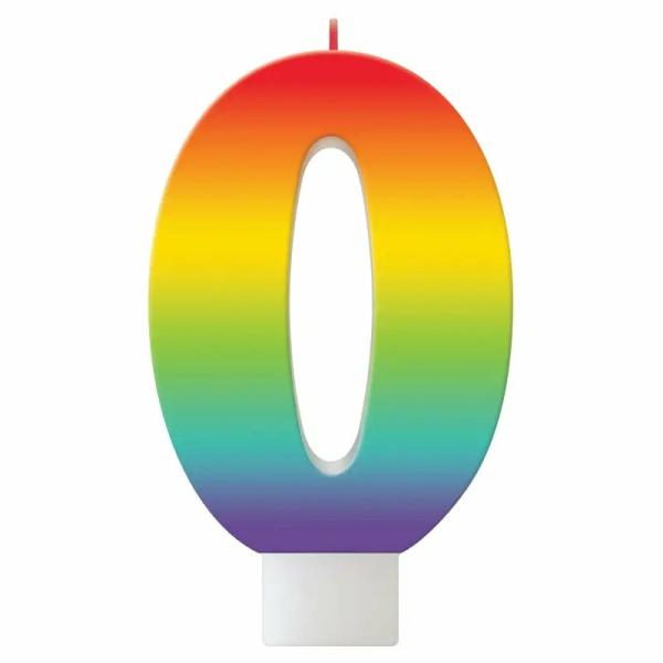 Birthday Celebration Rainbow Number 0 Candle  |   Candles