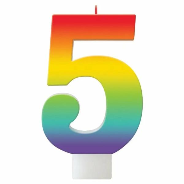 Birthday Celebration Rainbow Number 5 Candle  |   Candles