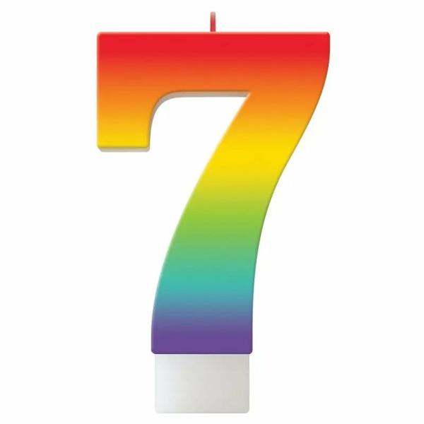 Birthday Celebration Rainbow Number 7 Candle  |   Candles