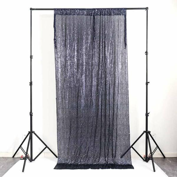 Black Shimmer Sequin Wall Backdrop Curtain  |   Sequin Backdrop Curtains