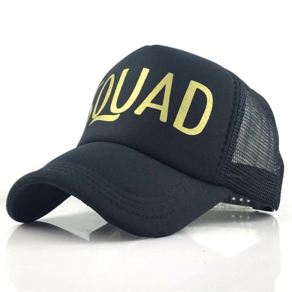 Black Squad Snapback Mesh Trucker Hat  |   Party Hats