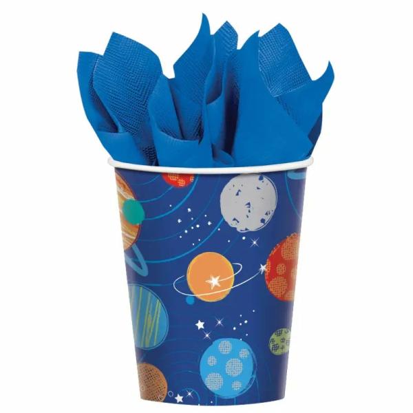 Blast Off Birthday Paper Cups 8Pk  |   Party Cups