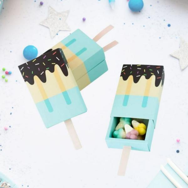 Blue Ice Cream Treat Boxes 10Pk  |   Party Favours