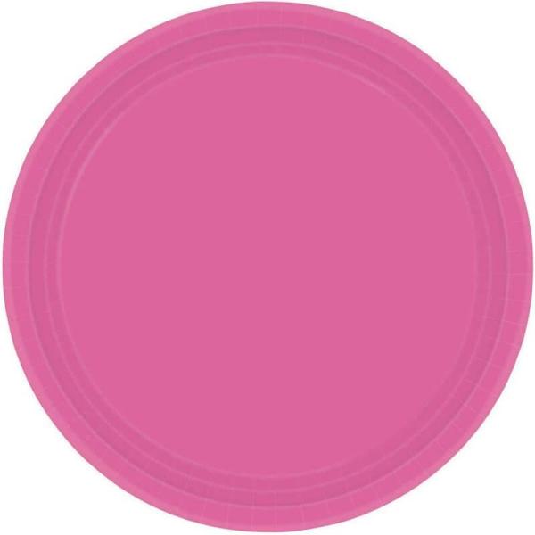 Bright Pink Dinner Paper Plates 23Cm 23Pk  |   Party Plates