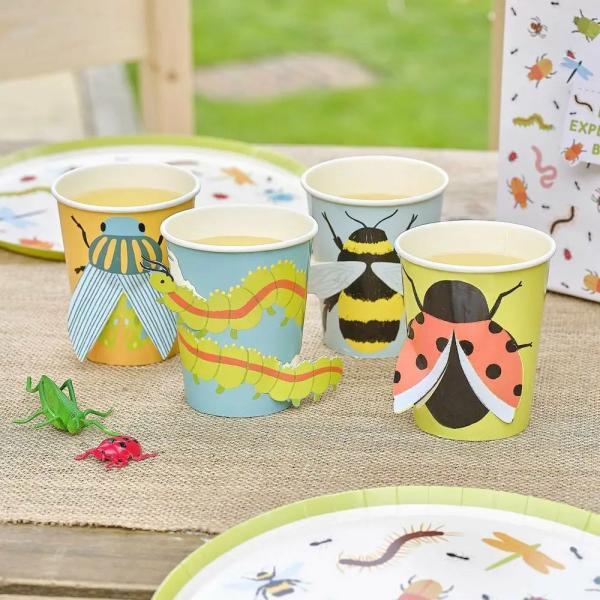 Bug Party Pop Out 3D Paper Cups 8Pk  |   Party Cups