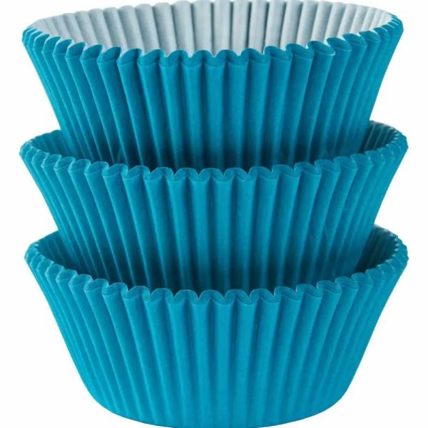 Caribbean Blue Cupcake Cases 5Cm 75Pk  |   Baking Cups