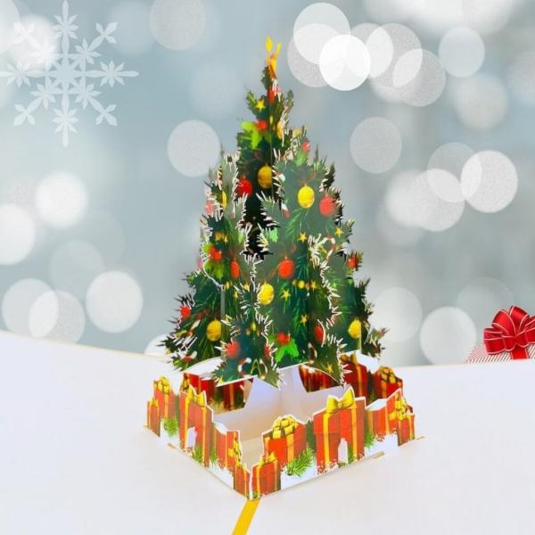 Christmas Tree Pop Up Card – Gold Cover  |   Christmas