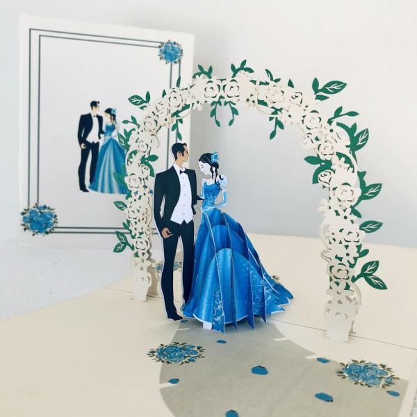 Classic Sapphire Wedding Pop Up Card  |   Congratulations