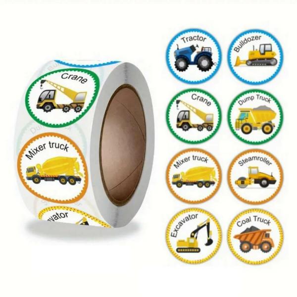 Construction Vehicle Stickers For Kids 50Pk  |   Party Favours