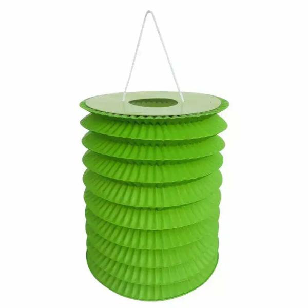 Corrugated Cylinder Chinese Paper Lantern – Green  |   Paper Lanterns