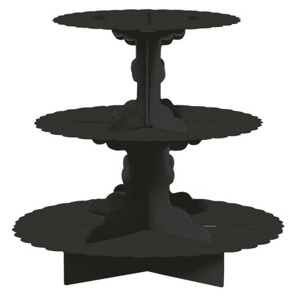 Cupcake 3 Tier Treat Stand – Black  |   Cake Stands