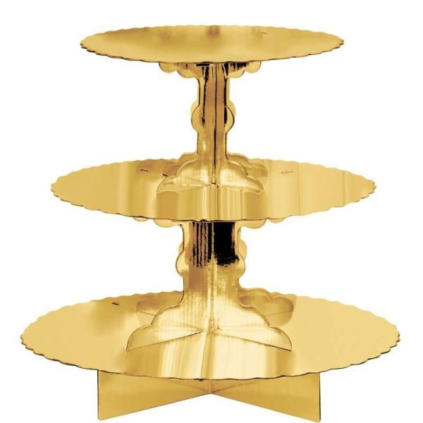 Cupcake 3 Tier Treat Stand – Gold  |   Cake Stands